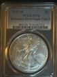 2021-W $1 Burnished Silver Eagle-Type 2 SP70