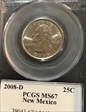 2008-D 25C New Mexico MS67