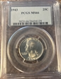 1943 25C MS66