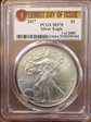 2017 $1 Silver Eagle Silver Eagle First Day of Issue 1 of 2000 MS70