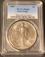 1987 $1 Silver Eagle MS68