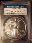 2011-W $1 Burnished Silver Eagle SP70