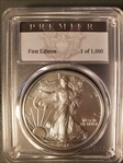 2012-W $1 Burnished Silver Eagle Premier First Edition 1 of 1,000 SP70