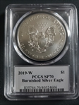 2019-W $1 Burnished Silver Eagle General George W. Casey Jr. SP70
