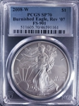 2008-W $1 Burnished Eagle, Rev '07 FS-901 SP70