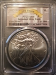 2017-W $1 Burnished Silver Eagle First Strike 1 of 1,000 SP70