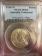 1934-35 Florin Centennial KM-33  Ag MS64