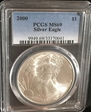 2000 $1 Silver Eagle MS69