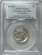 1913-D 5C FS-401, 2 Feathers MS63