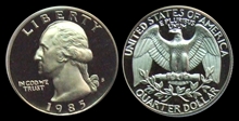 1985-S 25C PR70DCAM