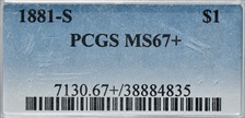 1881-S $1 MS67+