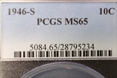 1946-S 10C MS65