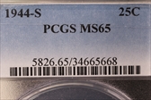 1944-S 25C MS65