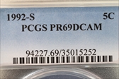 1992-S 5C PR69DCAM