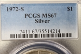 1972-S $1 Silver MS67