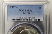 1972-S $1 Silver MS67