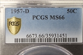 1957-D 50C MS66