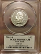 2001-S 25C New York Silver PR69DCAM