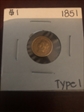 1851 Type 1 $1 Libery Head Gold Extra Fine