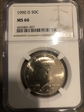1990 D .50c Kennedy  MS 66
