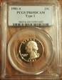 1981-S 25C Type 1 PR69DCAM