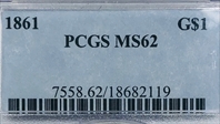1861 G$1 MS62