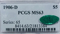 1906-D $5 MS63