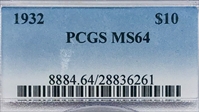1932 $10 MS64
