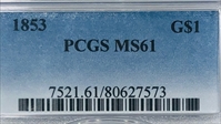 1853 G$1 MS61