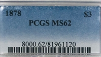 1878 $3 MS62