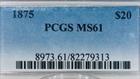 1875 $20 MS61