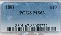 1881 $10 MS62
