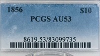 1856 $10 AU53