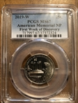 2019-W 25C American Memorial NP First Week of Discovery MS67