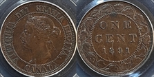 1891 1C Small Date, Large Leaves AU55BN