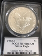 1992-S $1 Silver Eagle Mercanti Signature PR70DCAM