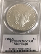 1986-S $1 Silver Eagle Mercanti Signature PR70DCAM