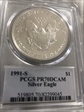 1991-S $1 Silver Eagle Mercanti Signature PR70DCAM