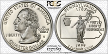 1999-S 25C Pennsylvania Silver PR69DCAM
