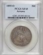1855-O 50C Arrows XF45