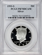 1993-S 50C Silver PR70DCAM