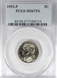 1992-P 5C MS67FS