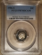 1986-S 10C PR70DCAM