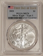 2021 $1 Silver Eagle - Type 1 First Day of Issue MS70