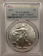 2021 $1 Silver Eagle - Type 1 Last Day of Production MS70