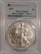 2021 $1 Silver Eagle - Type 1 Last Day of Production MS70