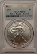 2021 $1 Silver Eagle - Type 1 Last Day of Production MS70