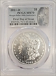 2021-D $1 Morgan Dollar 100th Anniversary First Day of Issue MS70