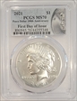 2021 $1 Peace Dollar 100th Anniversary First Day of Issue MS70