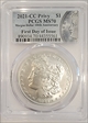 2021-CC Privy $1 Morgan Dollar 100th Anniversary First Day of Issue MS70